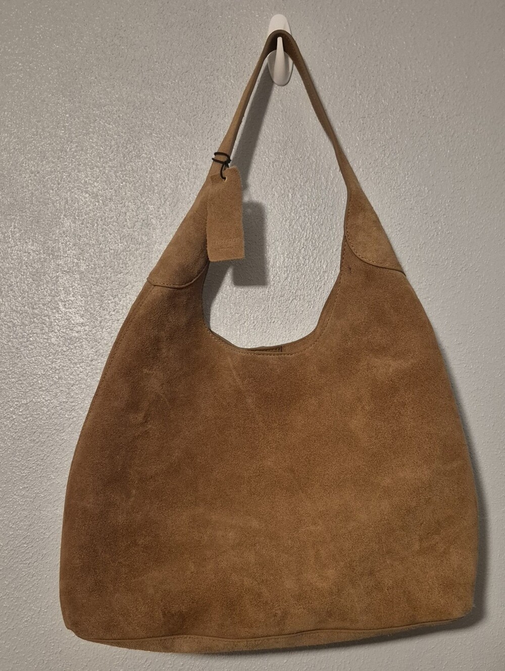 Margot New York Cognac Suede Shoulder Tote